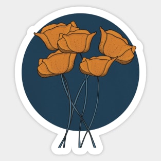 California Poppies Wildflowers Sticker